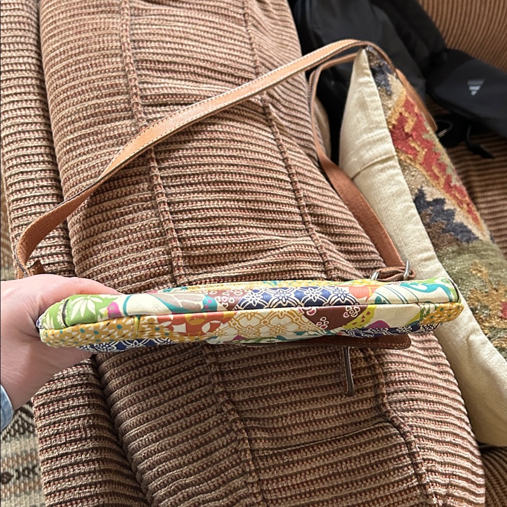 Fossil Spring Multicolor Patchwork Floral Crossbo… - image 10